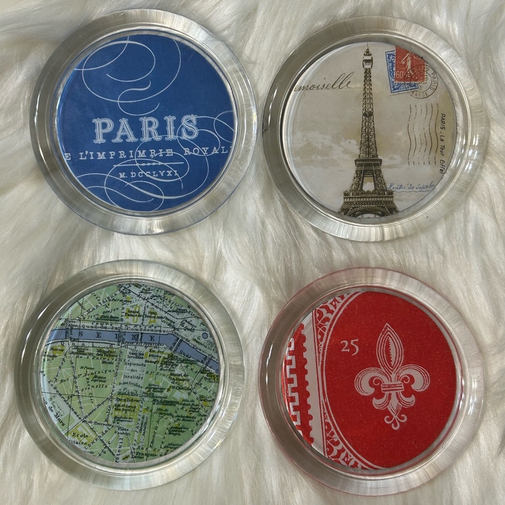 Fringe Studio Paris Travel Set Glass Coasters - Picture 6 of 12